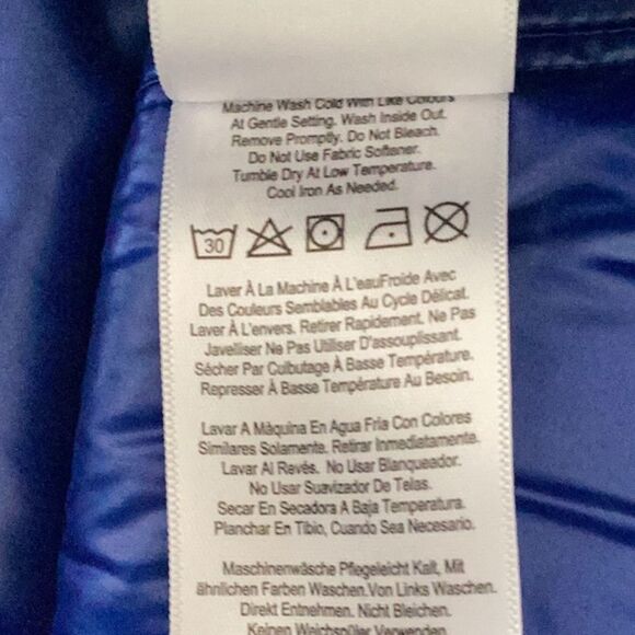 DKNY NEW SPORT HOODED JACKET COAT ZIP UP PACKABLE PUFFER COBALT BLUE SMALL - Picture 8 of 9